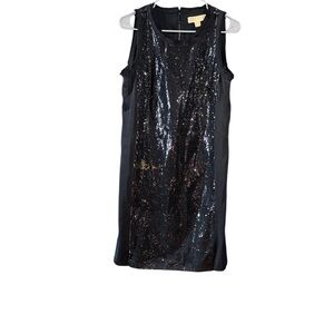 MICHAEL Michael Kors Black and Gold Sequin Mini Dress, size 6
